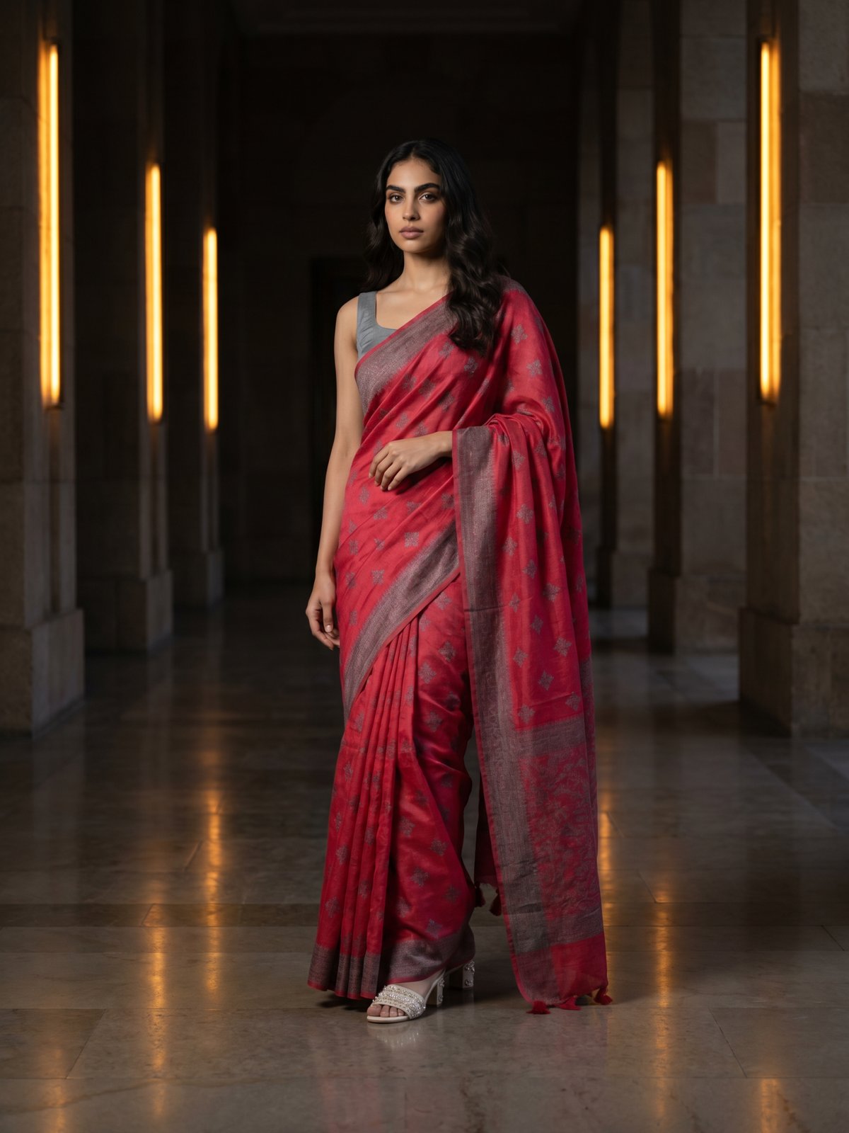 Style Group: Tussar Jute Zari Saree 01