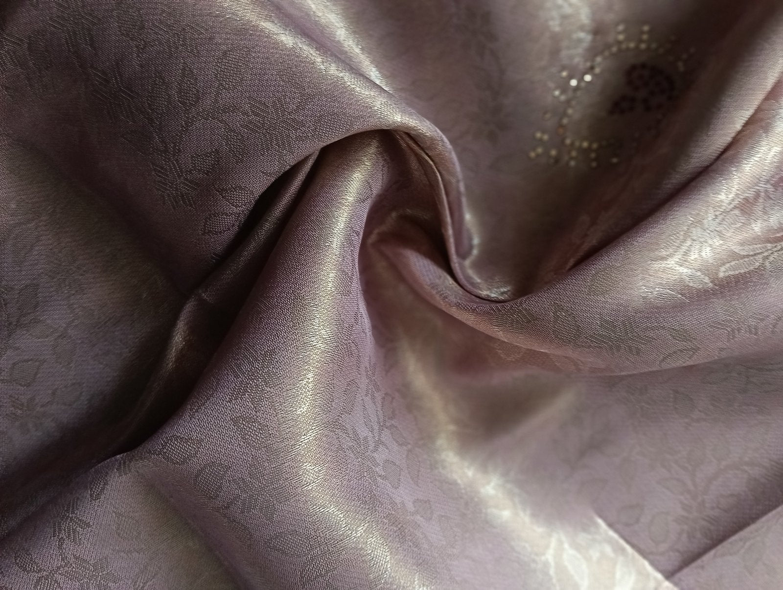 Swarna Mehfil Saree - Taupe Grey, fabric texture