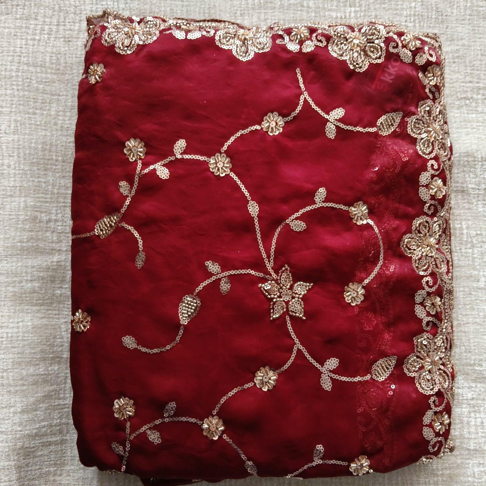 Bel Butta Saree - Maroon, border detail
