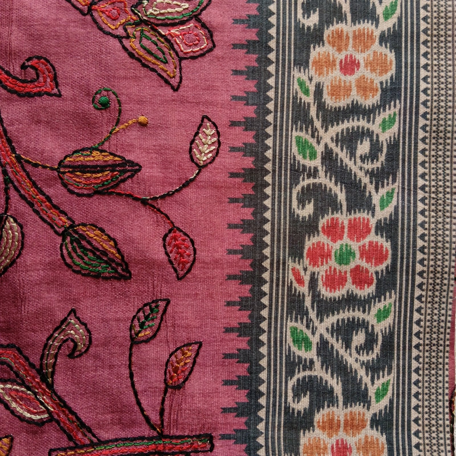 Jangla Jaal Saree - Mauve, embroidery detail