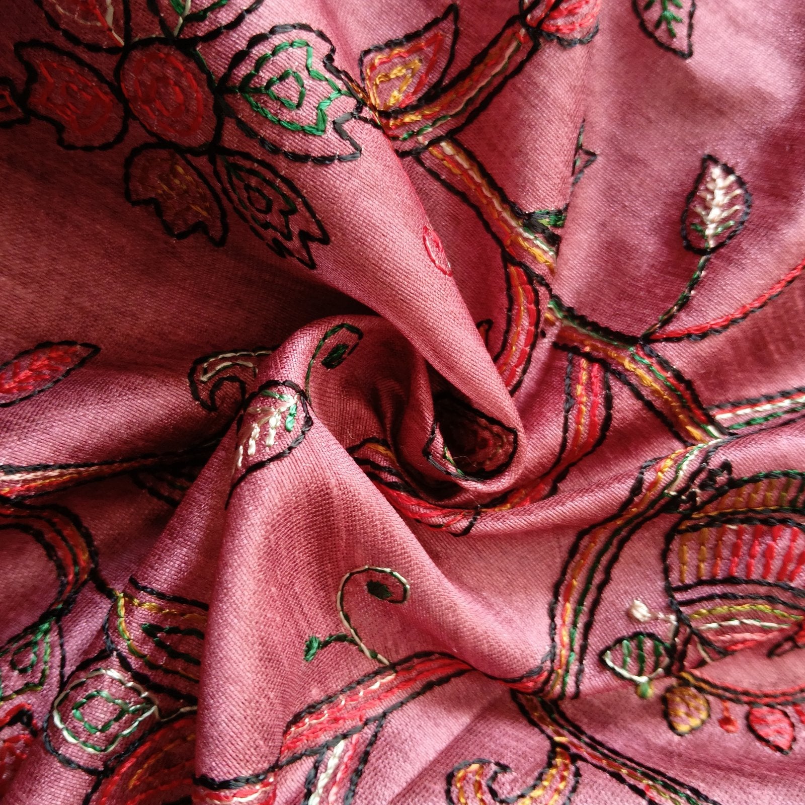 Jangla Jaal Saree - Mauve, fabric texture