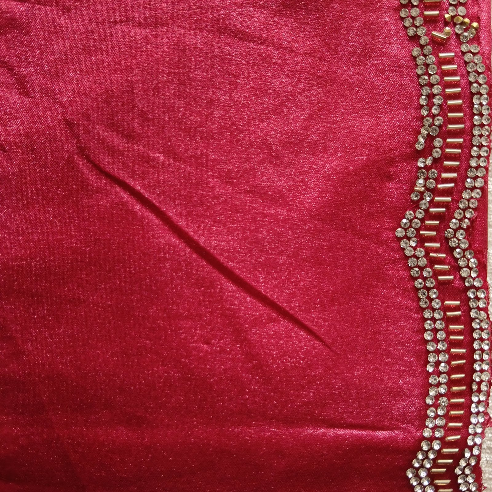 Zari Tarang Saree - Rani Pink, border detail