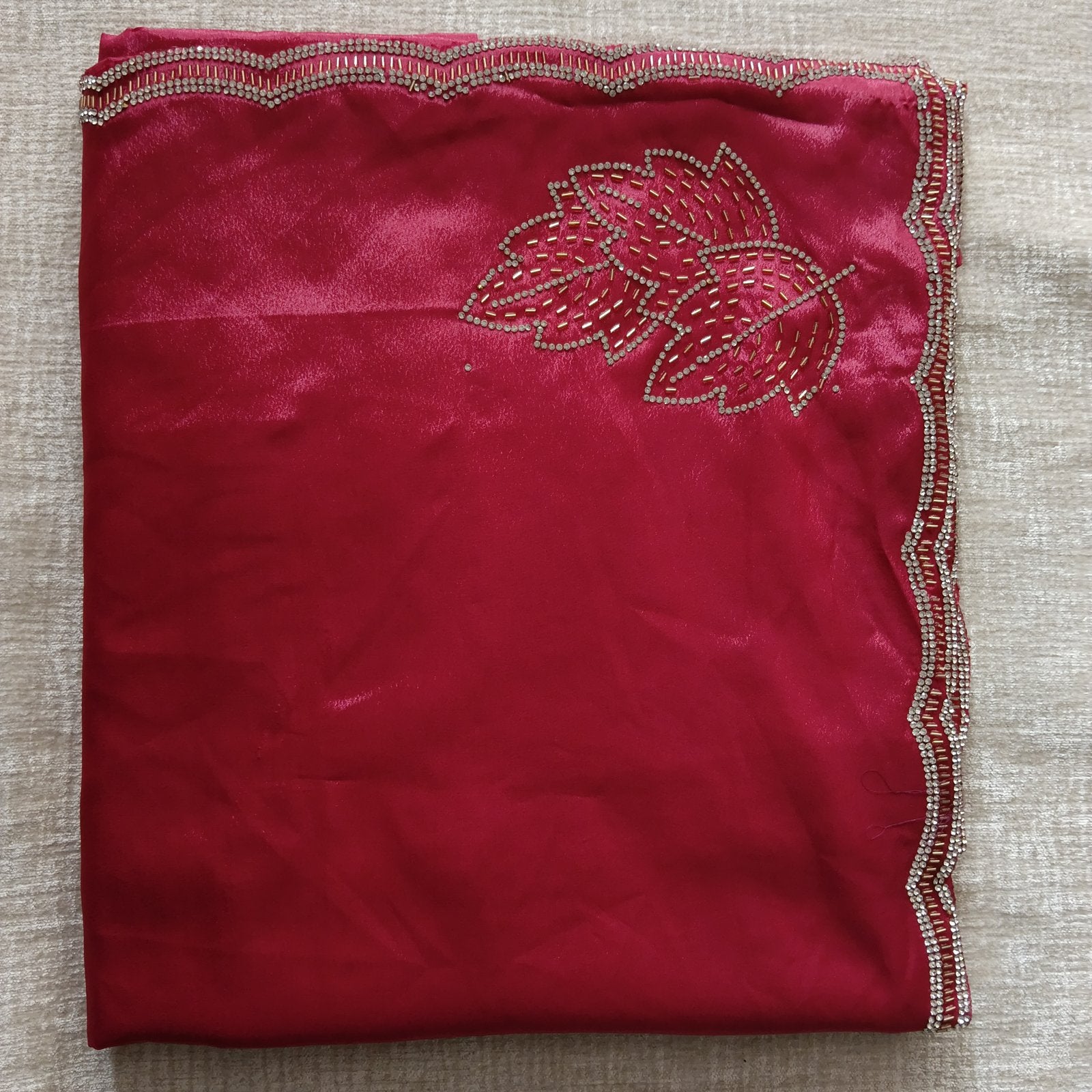 Zari Tarang Saree - Rani Pink, fabric overview