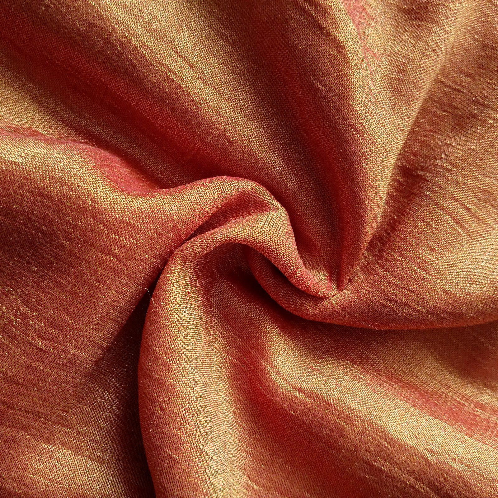 Designer Georgette Saree - Rust Orange, fabric texture